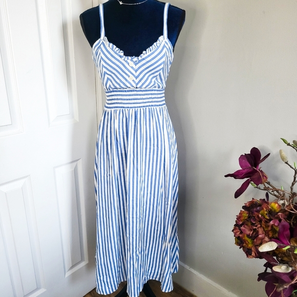 ZARA STRIPED MIDI DRESS NWT - Picture 3 of 14